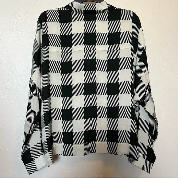 Rag & Bone 100% Silk Plaid Button Up Blouse Size S Boxy Oversized Fit Like New - Picture 6 of 8